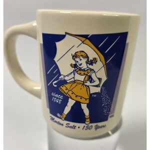 Vtg Byron China 1956 Design Morton Salt Girl Coffee Mug Cup 150 Year Anniversary